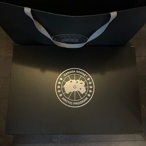 Canada Goose black full set shopping bag+box empty storage decoration gift card